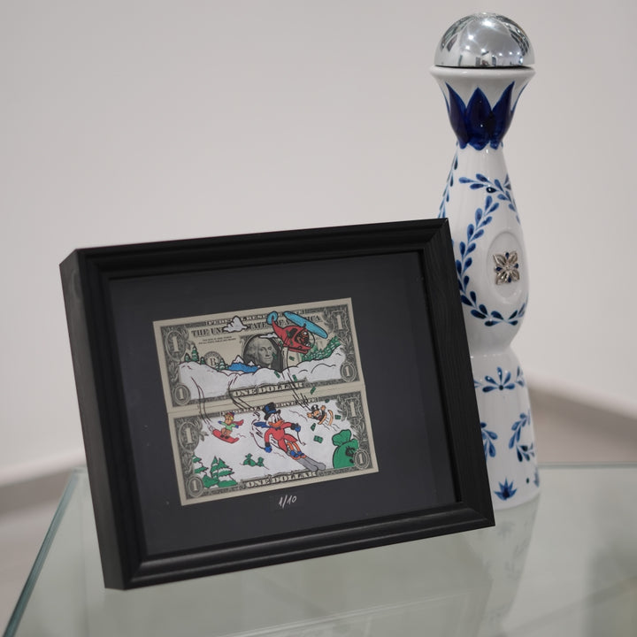 Limited Edition "Scrooge Skiing" Double Dollar Bills
