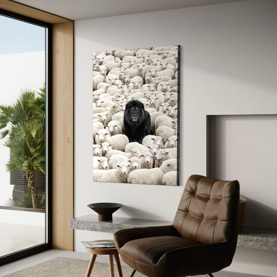 Lion Among Sheep Canvas