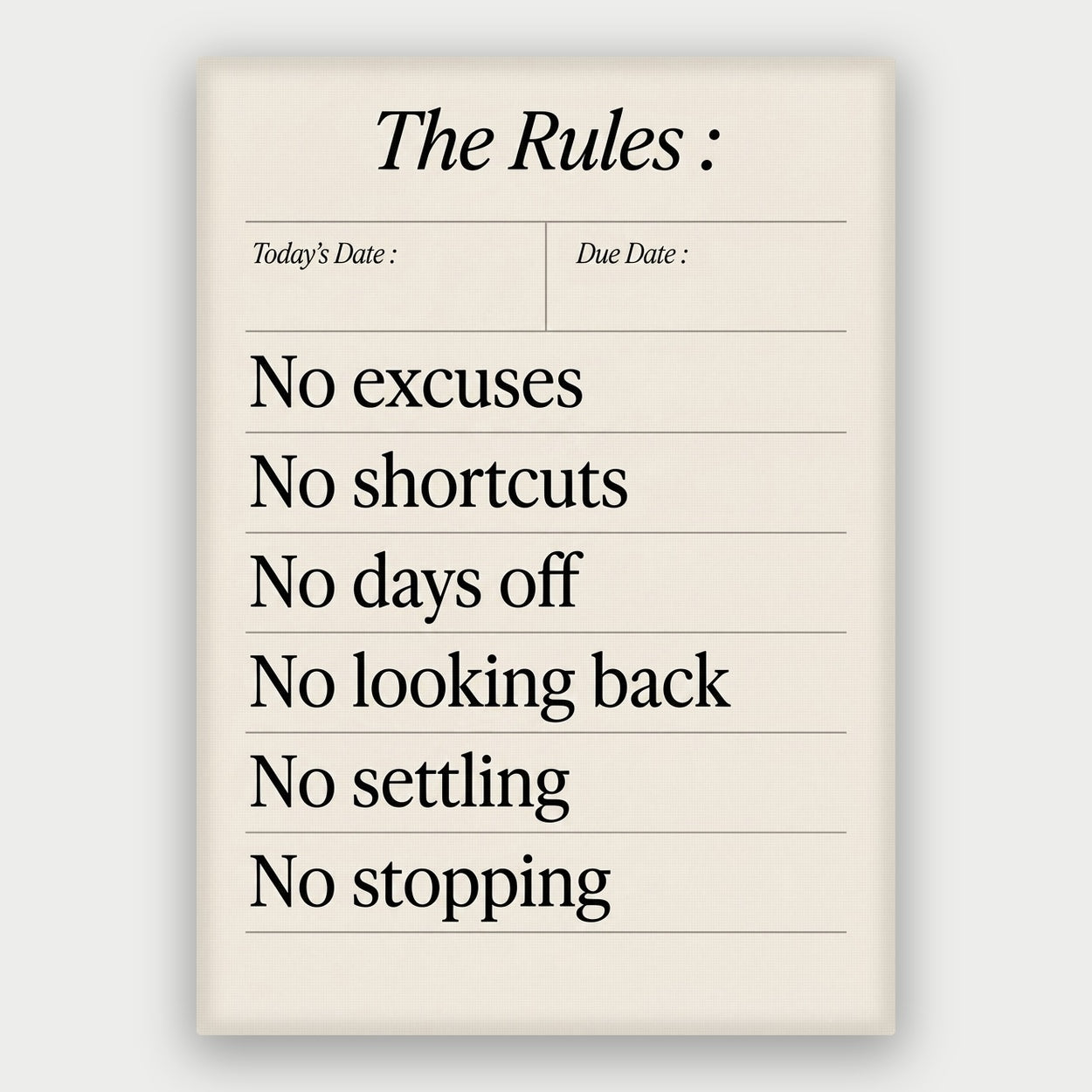 Rules List Canvas